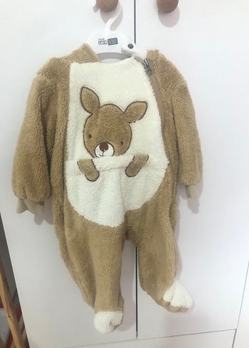 Kahverengi Nakışlı Bebek Tulumu - Görsel 2