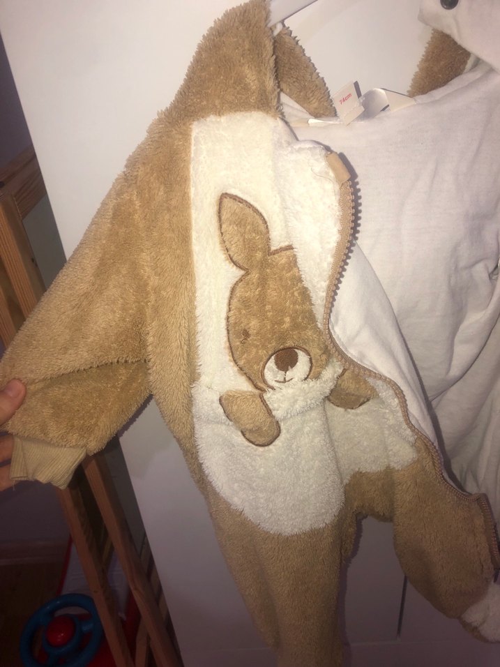 Kahverengi Nakışlı Bebek Tulumu - Görsel 3