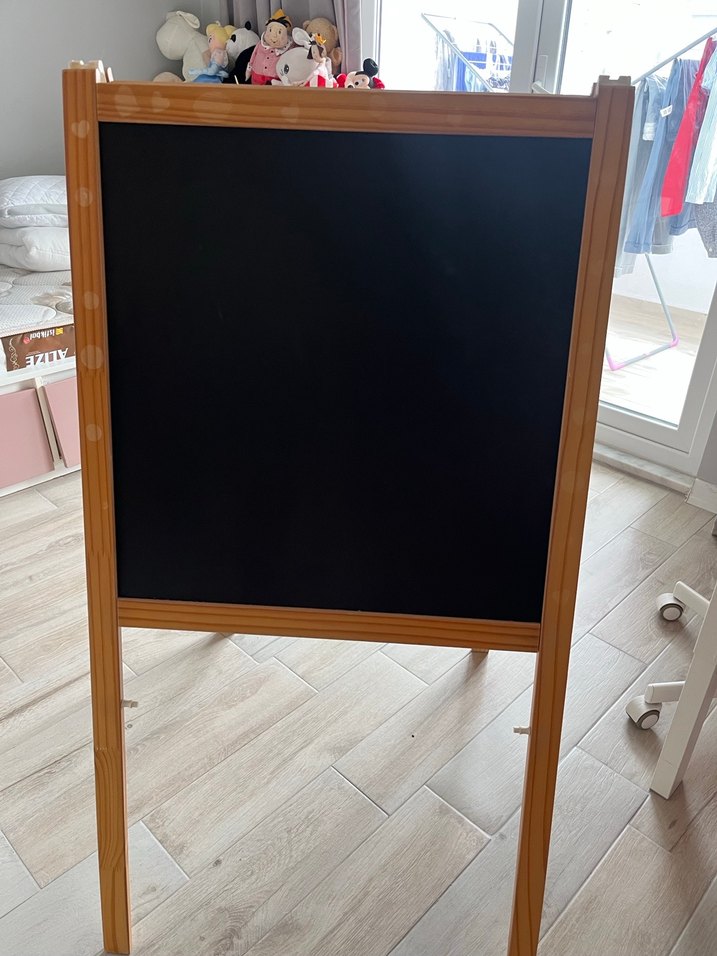 Ahşap Çerçeveli Çift Taraflı Yazı Tahtası - Görsel 2