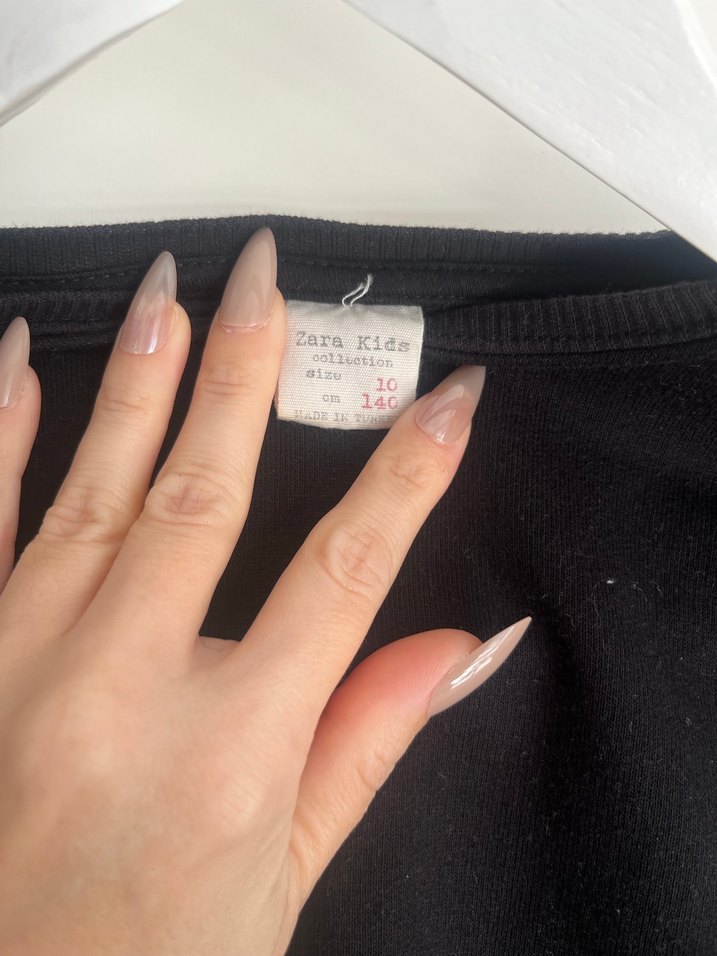 Kız Çocuk Siyah Baskılı Sweatshirt - Görsel 2