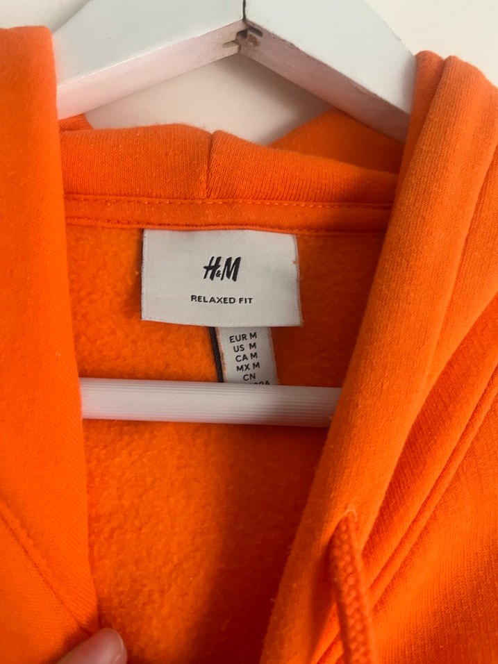 Turuncu Baskılı Kapüşonlu Rahat Sweatshirt - Görsel 2