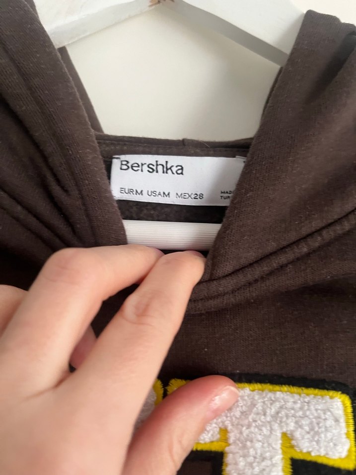 Bershka orjinal Kadın Kahverengi Baskılı Oversize Sweatshirt - Görsel 2