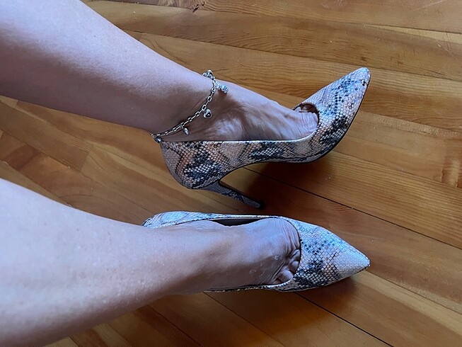 Yılan Deri Desenli Ayakkabı - Görsel 6