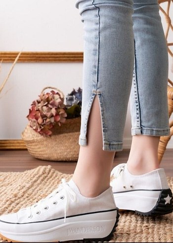 36 Beden beyaz Renk Converse Beyaz Kadın Dolgu Topuklu Spor Ayakkabı