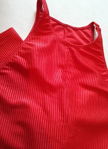 Fransız Kırmızı Strech Tulum! - Görsel 3