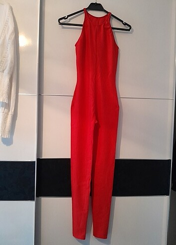 Fransız Kırmızı Strech Tulum! - Görsel 4