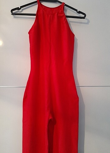 Fransız Kırmızı Strech Tulum! - Görsel 6