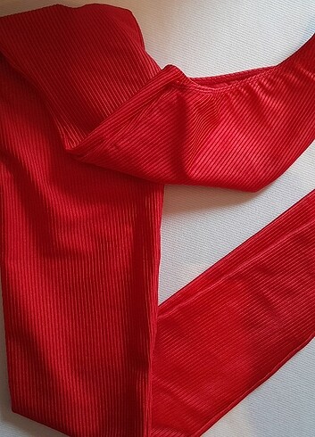 Fransız Kırmızı Strech Tulum! - Görsel 7