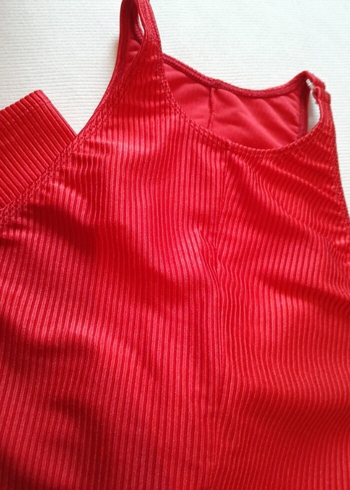 Fransız Kırmızı Strech Tulum! - Görsel 3