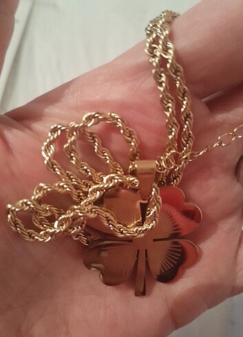 GOLD! 0 ÇELİK Sıfır Yonca Kolye! - Görsel 2