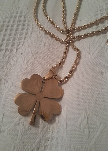 GOLD! 0 ÇELİK Sıfır Yonca Kolye! - Görsel 3