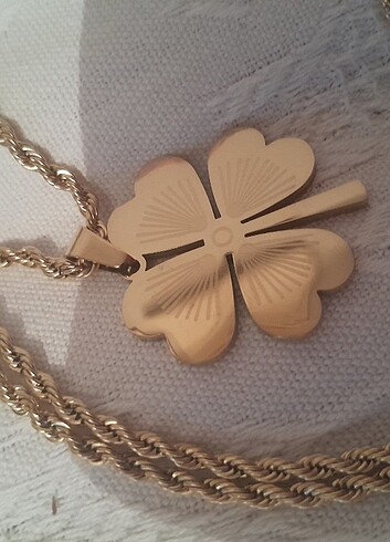 GOLD! 0 ÇELİK Sıfır Yonca Kolye! - Görsel 7