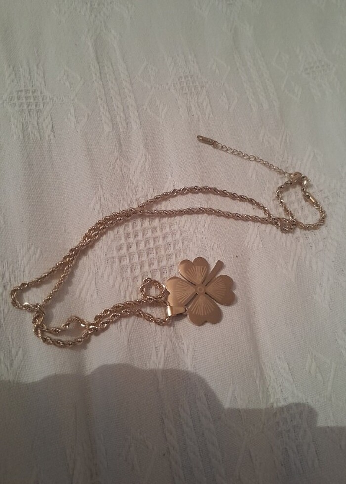 GOLD! 0 ÇELİK Sıfır Yonca Kolye! - Görsel 5