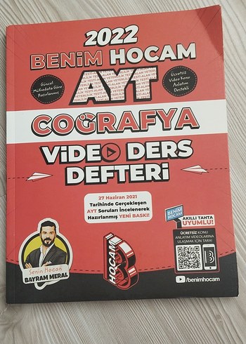 2022 Benim Hocam AYT Coğrafya Video Ders Defteri