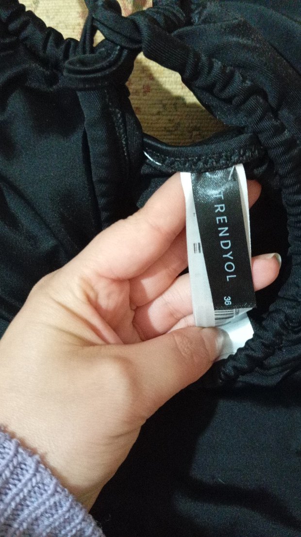 Siyah Strappy Kadın Mayo - Görsel 4