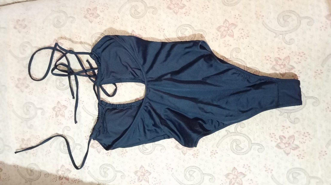 Siyah Strappy Kadın Mayo - Görsel 3