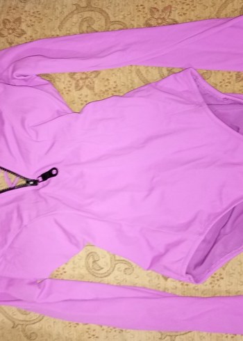 Pembe Uzun Kollu Atletik Kadın Mayo - Görsel 3