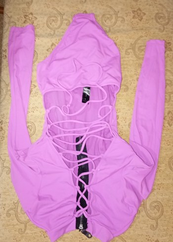 Pembe Uzun Kollu Atletik Kadın Mayo - Görsel 6