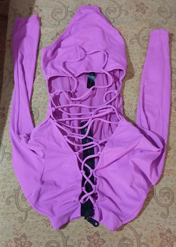 Pembe Uzun Kollu Atletik Kadın Mayo - Görsel 7