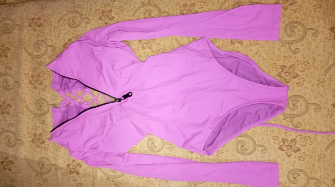 Pembe Uzun Kollu Atletik Kadın Mayo - Görsel 3