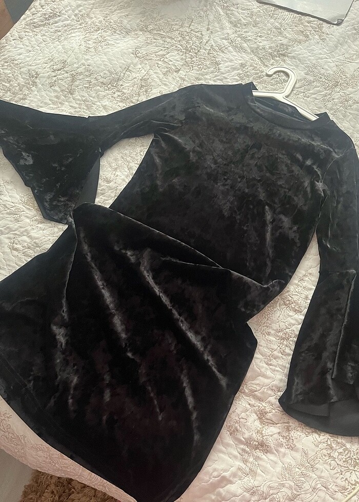 Siyah mini elbise - Görsel 3