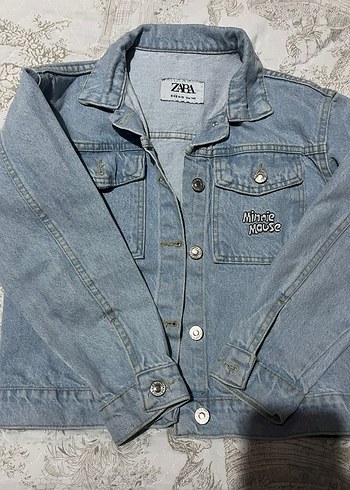 Zara Mickey Mouse Baskılı Kadın Denim Ceket - Görsel 4