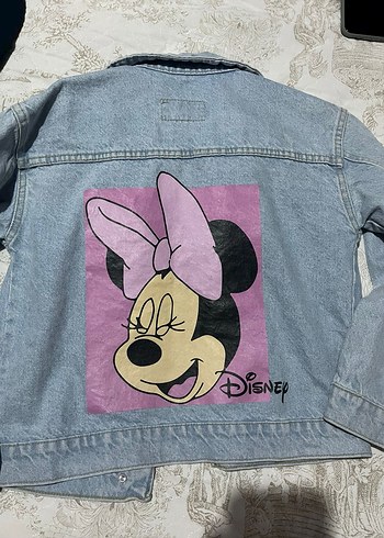 Zara Mickey Mouse Baskılı Kadın Denim Ceket - Görsel 3