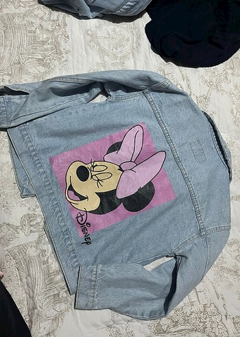Zara Mickey Mouse Baskılı Kadın Denim Ceket - Görsel 2