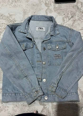 Zara Mickey Mouse Baskılı Kadın Denim Ceket - Görsel 6