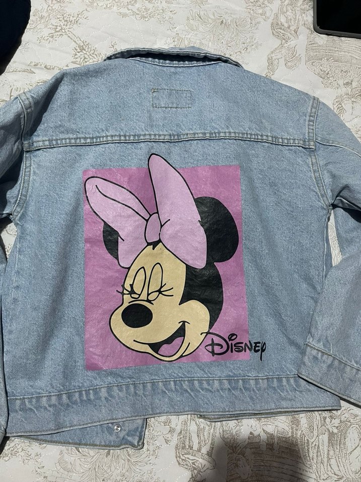 Zara Mickey Mouse Baskılı Kadın Denim Ceket - Görsel 3