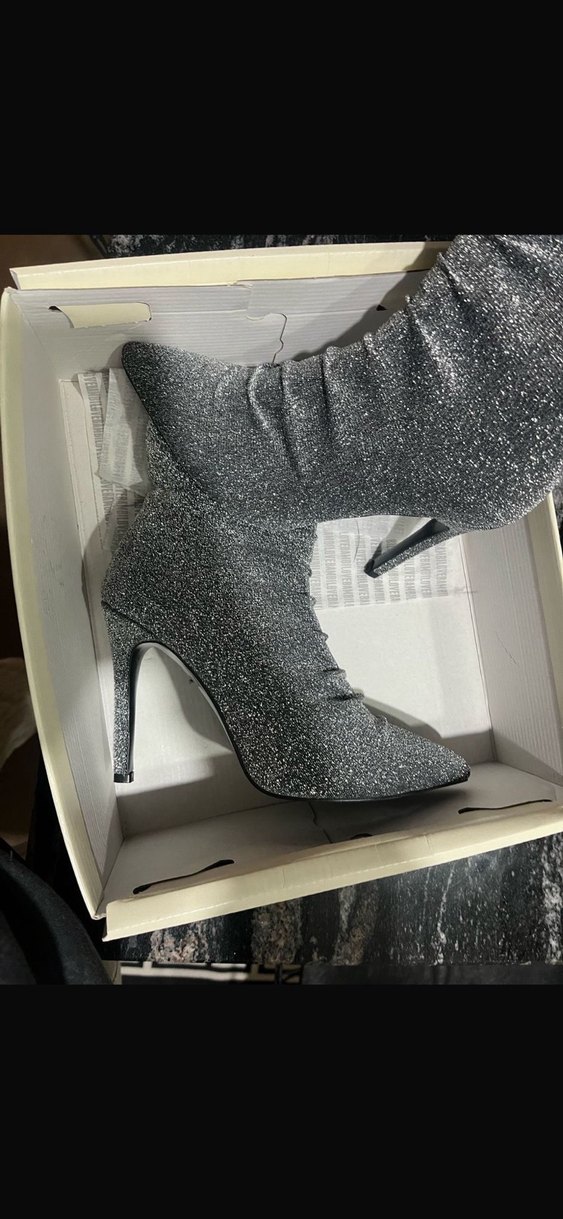 Gri Simli İnce Topuklu Kadın Bot - Görsel 2