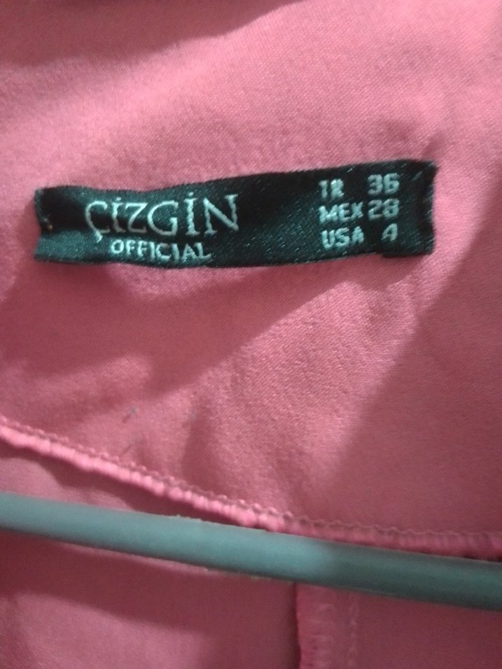 Pembe Kadın Düğmeli Midi Blazer Ceket - Görsel 5