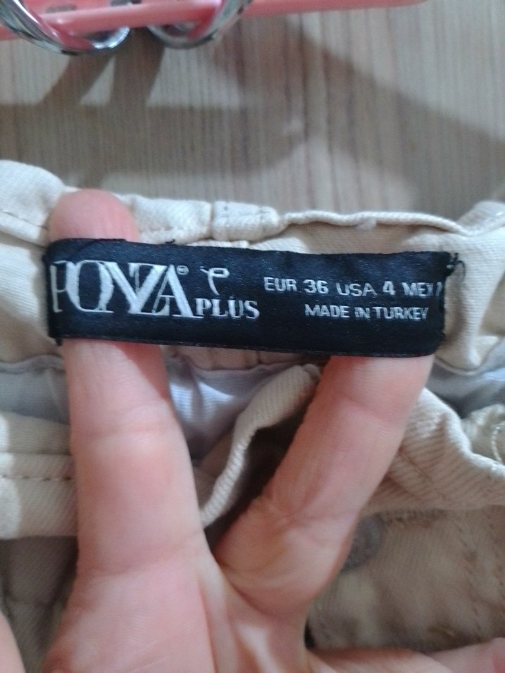 Düğmeli Bej Yüksek Bel Mini Şort - Görsel 4