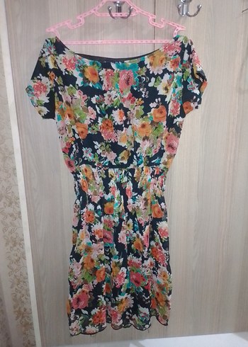 Çiçek Desenli Midi Bohem Elbise - Görsel 2