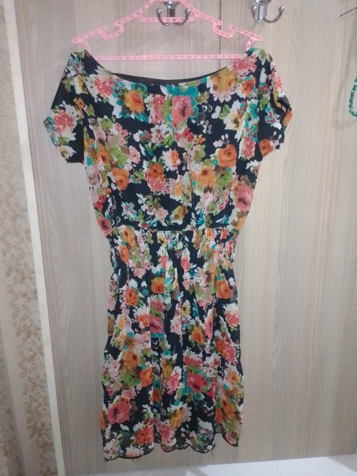 Çiçek Desenli Midi Bohem Elbise - Görsel 2