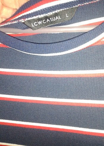 Çizgili Kısa Kollu Midi Elbise - Görsel 3