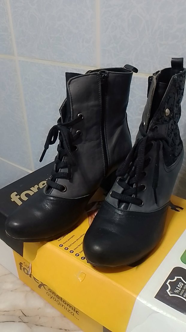 hakiki deri bot hiç giyilmedi sıfır - Görsel 4