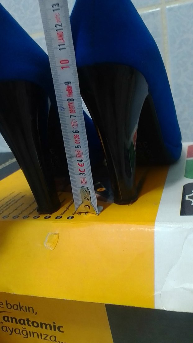 Mavi Parlak Dolgu Topuklu Kadın Stiletto 
10 cm topuklu - Görsel 5