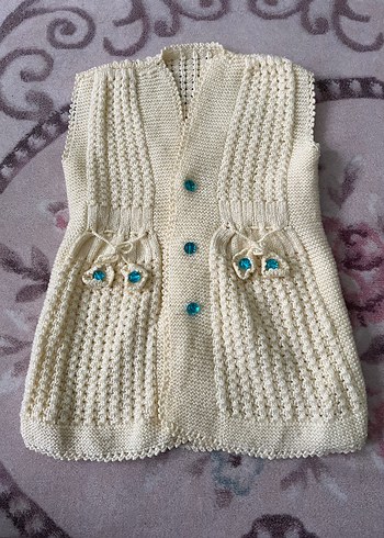 Kız Çocuk Örgü Yelek - Görsel 9