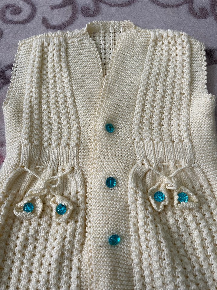 Kız Çocuk Örgü Yelek - Görsel 3