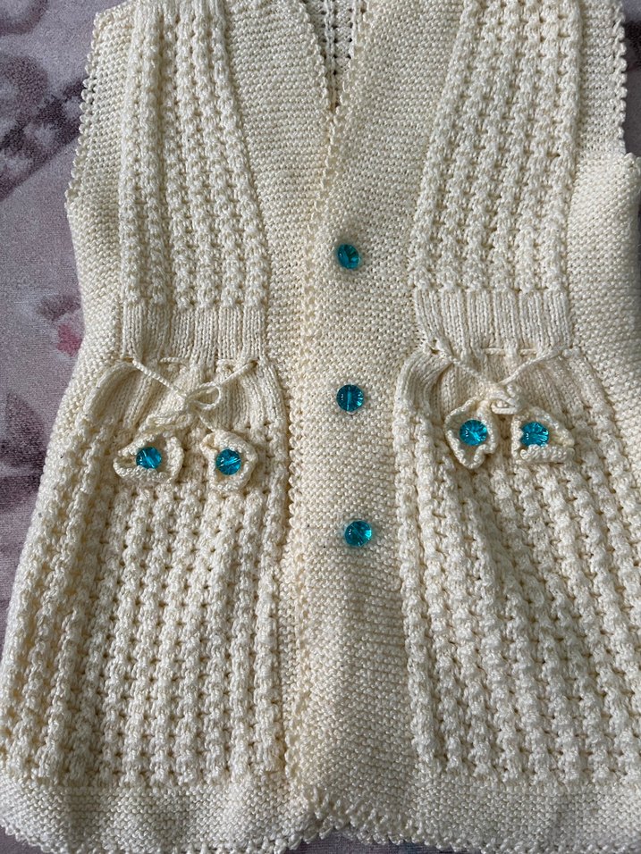 Kız Çocuk Örgü Yelek - Görsel 5