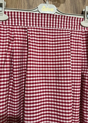 Ekose Pileli Etek - Görsel 4