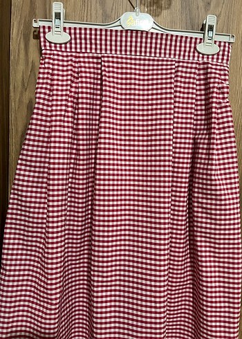 Ekose Pileli Etek - Görsel 5