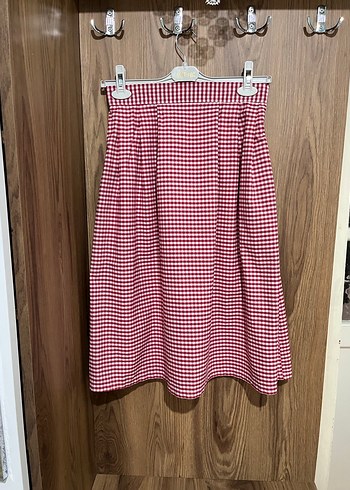 Ekose Pileli Etek - Görsel 6