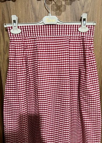 Ekose Pileli Etek - Görsel 7