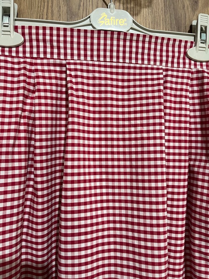 Ekose Pileli Etek - Görsel 4