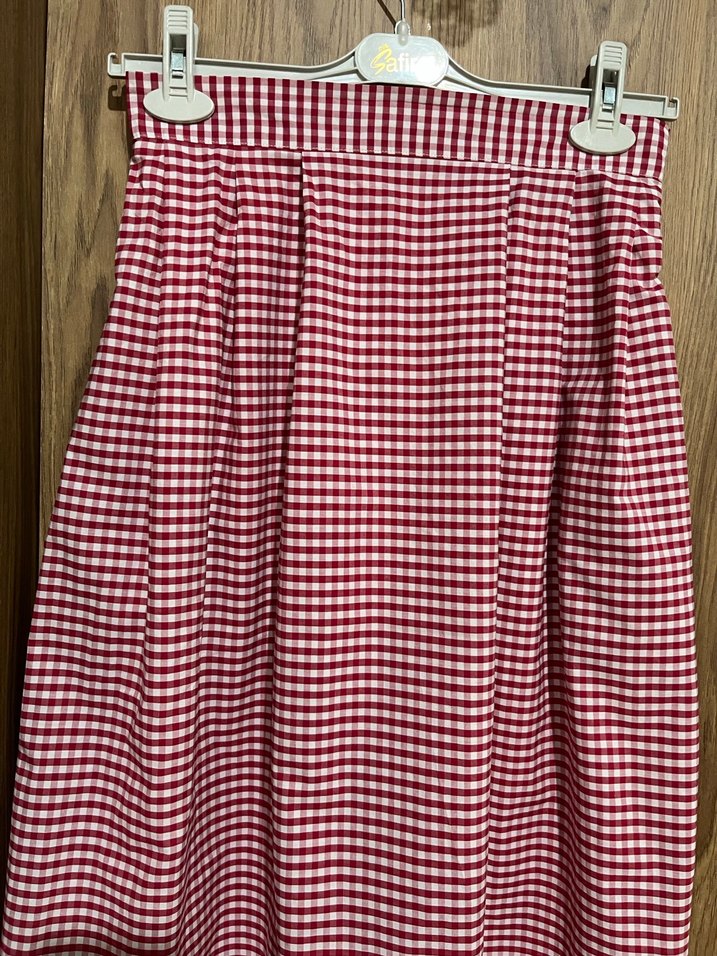 Ekose Pileli Etek - Görsel 5