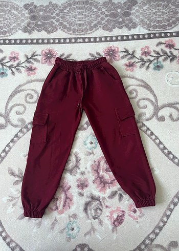 Bordo Kız Çocuk Eşofman altı - Görsel 5