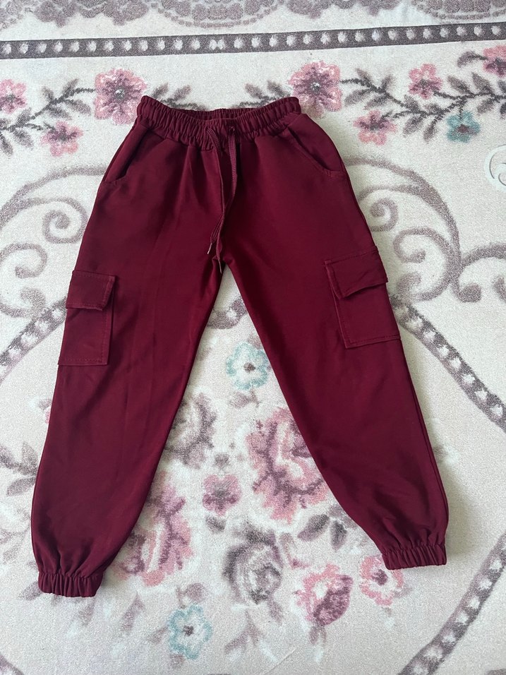 Bordo Kız Çocuk Eşofman altı - Görsel 3