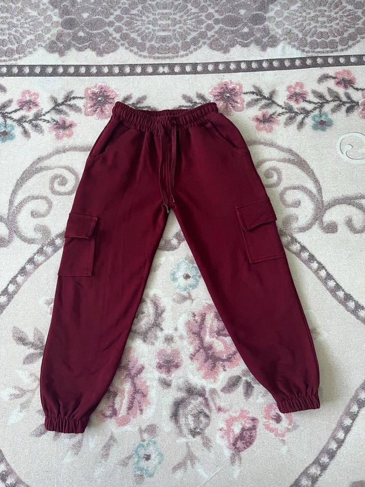 Bordo Kız Çocuk Eşofman altı - Görsel 2